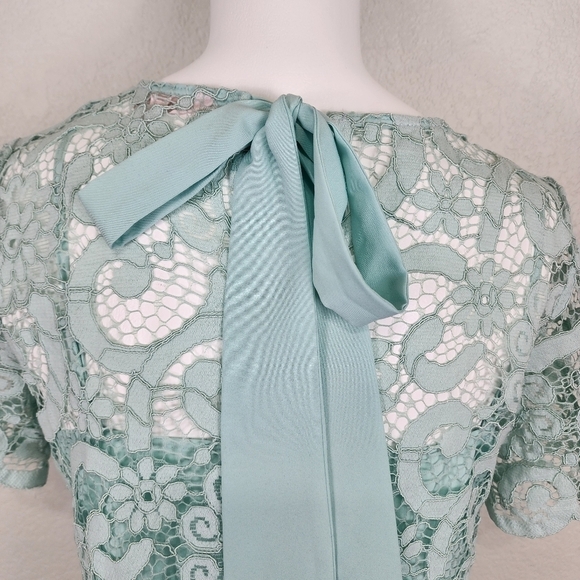Nanette Lepore Mint Green Lace Top Size Small - Picture 6 of 11